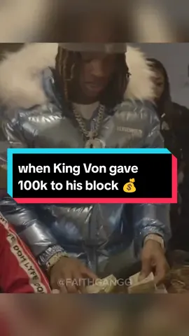 when King Von gave 100k to his block 💰 . . . . . . . . #kingvon #kingvonfrmdao #lildurk #lildurkedits #llkv #kayflock #ynwmelly #freemelly #Love #ynwmellyedits #trending #legend #hiphopculture  #vaiprofy #eua #trial #fy #fyp #trap #rap #fypviral #status 