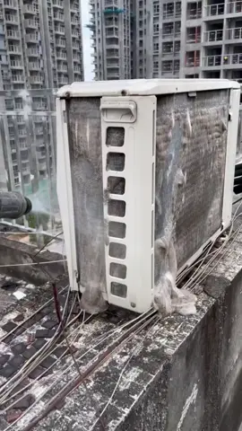 Incredibly Satisfying Cleaning of an Air Conditioner Outdoor Unit #satisfying #acoutdoor #cleaning