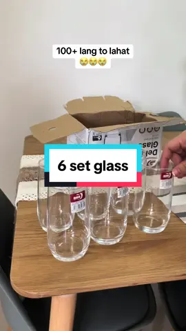 6 pcs set drinking glass sobrang kapal #drinkingglass #baso 