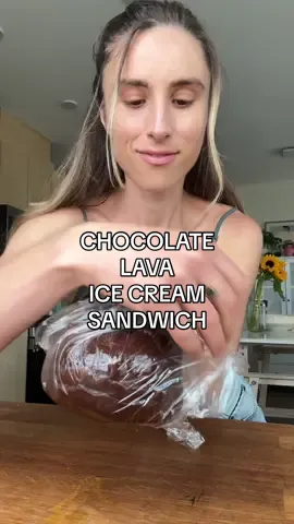 CHOCOLATE LAVA ice cream sandwich with sourdough chocolate lava cookies #dessert #cookies #icecreamsandwich #sourdough #chocolate 