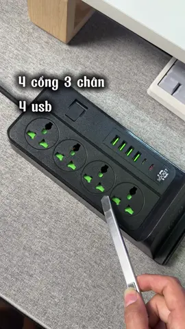 Ổ cắm điện tích hợp sạc không dây, 4 cổng 3 chân , 4usb , 2 typeC #ocamdien #ocamdiendanang #dctek 