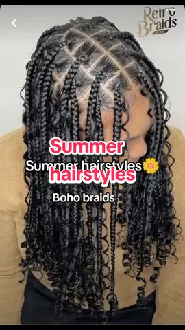 Summer hairstyle ideas💯 for you Part 2 #haistyles #summerhair #summerhairstyles #fyp #foryou #braids #bohobraids #peekaboo#frenchcurls #spiralbraids #stitchbraids 