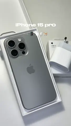 unbox iPhone 15 Pro titanium natural 🩶 #iphone15pro #unbox #iphone #iphoneunboxin #fyp 