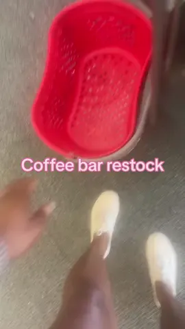 Coffee bar restock #coffeebar #coffeebaressentials #coffeetiktok #sham #antoniarayell 