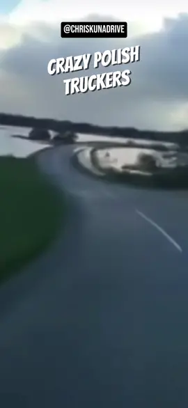 Polish truckers take a Scania semi truck across a flooded highway 