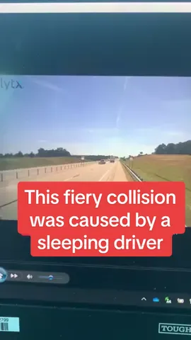 This Fiery collision was caused by a drive sleeping at the wheel  #dailymirror #crash #collision #trucker #accident 