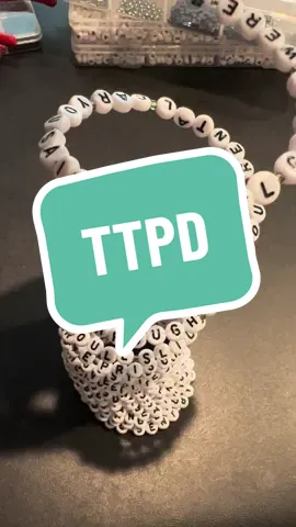 Is this practical? No. But it sure was therapeutic. #thesmallestmanwhoeverlived #taylorswift #friendshipbracelets #thetorturedpoetsdepartment 