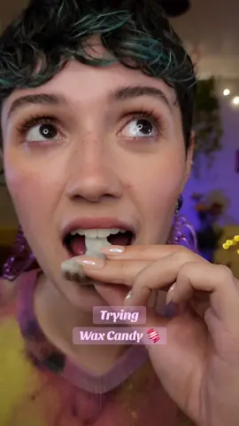 they're so chewy 🐛 #waxcandy #asmr #mukbang #wax #candy #asmrmukbang 