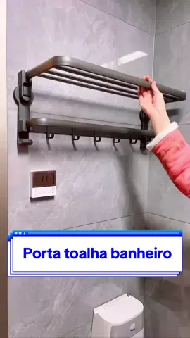 Porta Toalha Suporte para Banheiro. Link nos comentários 🛒🛍️❤️ #achadinhosdashopee #fyp #shopee 
