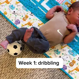 Been kicking since in the womb, had to give him a ball ⚽️  #soccerlife #soccertiktok #newborn 
