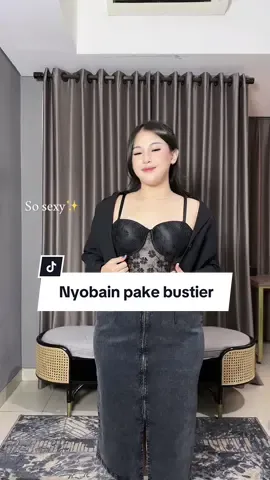Panggilan buat cewe2 yg suka pake baju sexy, aku punya bustier secakep ini cuma 100rban😍 btw, Ld aku di 100cm✨  @1989 Label #bustier #outfitideas #bigsizeoutfit 