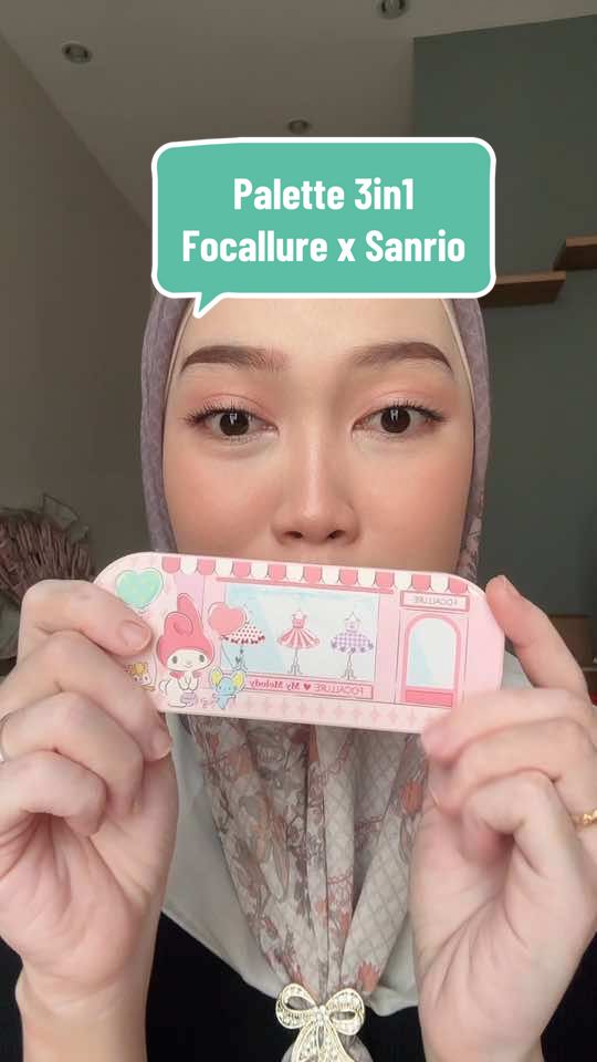 3 in 1 palette favorit guehhh!!! Dan yg collab ama sanrio ini makin lucuu omg #racunsukma #focallureid #blush #racunmakeup #focalluresanrio #beautytips 