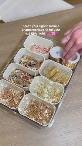 Viral snack box turned charm necklace kit 🤩 #snackbox #charmnecklaces #charmnecklace #girlsnightidea #girlsnighttheme #snackboxideas #charmbracelets 