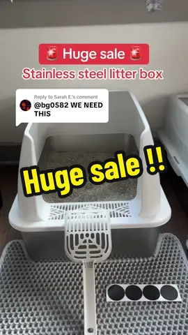 Replying to @Sarah E.  If you’ve been thinking about upgrading to stainless steel, NOW is the time to do it! They’re running a huge sale right now 🚨  . . Click the link NOW and grab your stainless steel litter box before it’s gone! Limited time only, so HURRY! ⏰ . . Size XL Stainless steel litter box  #DealsForYouDays #catsoftiktok  #catlover  #cattok  #catparents  #stainlesssteel  #litterbox  #onsale  #foryoupage 