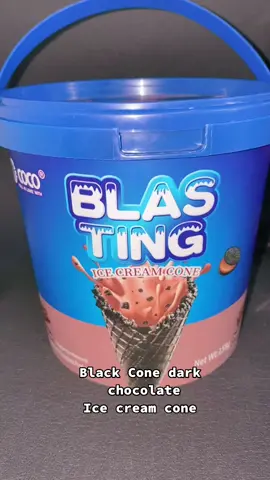Black Cone dark Chocolate with white creamy filling !  Coco Blasting ice cream cone   158g Jar #foryou #blasting #cocoblastingicecreamcone #foryoupage #fyppppppppppppppppppppppp #snack #fypシ #chocolate #dark #black #cocofood 