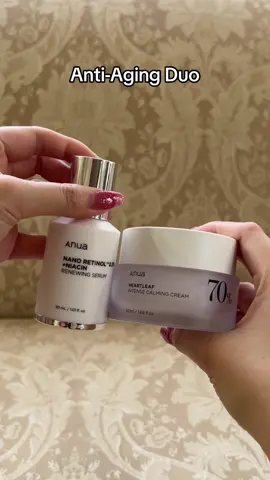 Anti-Aging Duo! Anua Retinol Serum & Anua Intense Calming Cream🤍 @Anua Store US   #dealsforyoudays #anua #antiaging #wrinkles #finelines #skintexture #hyperpigmentation #sensitiveskin #retinol #retinolserum #anuaretinol #niacinamide #koreanserum #koreanmoisturizer #glassskin #glowyskin #kbeauty #koreanskincare #koreanskincareproducts #koreanskincareroutine 