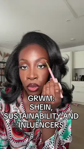 Lets talk about the Shein sustainability debate going on right now following Jameela Joie’s video on fashion icks. Also talking about alternatives like rental sites and slow dashion brands Products used  @Garnier vitamin c invisible fluid sof 50 @Beauty Pie under eye colour correctir in deep @NARS Cosmetics light reflecting foundation  @rabanne colourshot eyeshadow  @Maybelline New York build a brow  @maccosmetics brow definer pencil #blackgirlluxury 