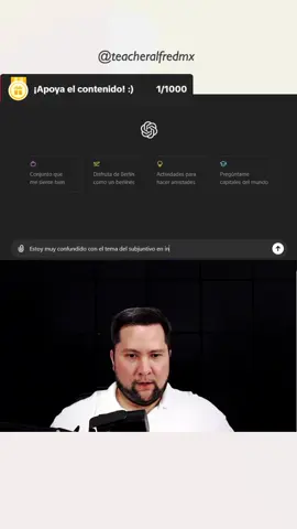 IA 🤖, ¿tu nuevo maestro de inglés? Clip del taller para utilizar inteligencia artificial para perfeccionar tu inglés. El video completo está ya disponible en mi canal de Youtube  #PhrasalVerbs #ingles #inglesfacil #aprenderingles #aprendeentiktok #inglés #aprendeingles #parati #inglesonline #inglesdesdecero #inglésentiktok #teacher #learnenglish #inglésbásico #aprendeinglés #maestro #maestros #maestrodeingles #EnglishTeacher #ClasesdeInglés #clasesdeingles #LearnEnglish #grammar #vocabulary #LearnEnglish