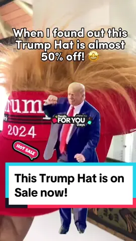 This Donald Trump 2024 Hair Hat is on sale now! #hat #funnyhat #trump #donaldtrump #trump2024 #trumpmerch #republicans #trumpsupporters #trumpsupporter #sale #tiktokfind #meme #trumpmemes #tiktoshop #DealsForYouDays 