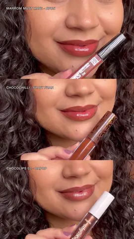 Meus glosses marrons favoritos: Marrom Must Have @Avon Brasil  Chocochilli @Franciny Ehlke  Chocolips 02 @Dapop Cosméticos 