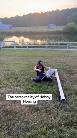 Hobby Horsing is tough 😢 #equestrian #horseback #fyp #dressage #jumpers #horsesoftiktok #stadiumjumping #eventers #horseshow #hobbyhorse 