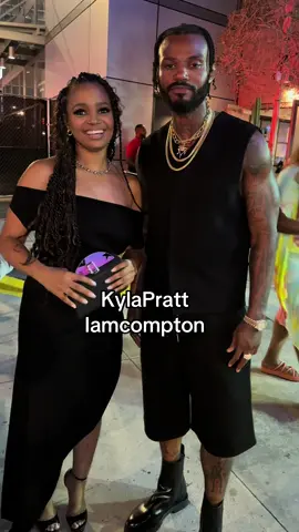 @Kyla @iAmCompton  Kyla pratt Dress : @Brandon Blackwood NYC  Heels : @Jimmy Choo 