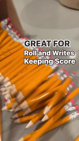 We are restocking a super handy accessory in the game room, GOLF PENCILS!  Great for roll and writes, keeping score, RPGs and they’re even small enough for our travel game boxes. They are awesome! Highly recommend! Side note: Milo has already stole 10 for his art desk. #boardgametiktok #boardgameaccessories #boardgames #pencils #golfpencils @XFastenbrand #boardgamer #boardgameaddict 