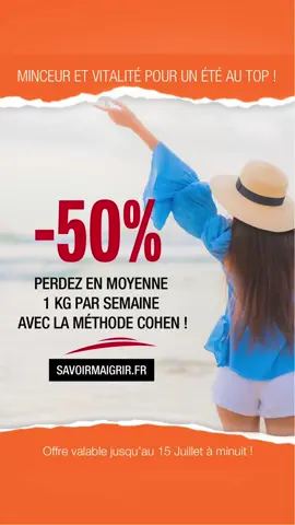 50% de réduction immédiate sur votre programme minceur ! Cliquez ce lien (depuis ma page profil) https://y.fitclic.fr/AnalyseMinceurTiktokGratuite, rejoignez Savoir Maigrir et gardez la ligne tout l'été !