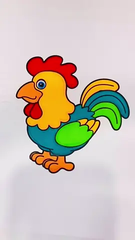 Galo colorido 🐥🐔❤️🧡💛💚💙 #foryou #foryoupage #colorindo #coloring #asmr #satisfatorio #satisfying #kawaii #cute #colorido #galo 