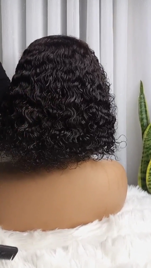 ✳️13*4 water curl  ✳️ can be dyed ✳️10 inches bob #humanhair #humanhairwigs #frontalinstall #frontalinstall #frontalwig #hdlacewig 