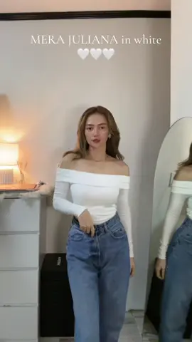 New fave!!! @Shop at Mera Juliana in white 🤍 #shopatmera #mera #offshouldertop #classyoutfit #outfitinspo 