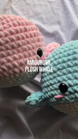 Hanade Crochet Amigurumi Plush Whale using Chunky Chenille Yarn 🐳💗 #whalecrochet #whaleplushie #crochetersoftiktok #crochetcraftsbytala 