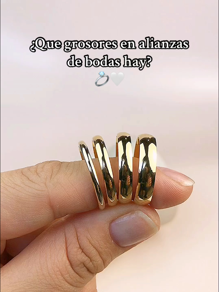 ¡Te mostramos los diferentes grosores en alianzas de bodas! 💍 ¿Que grosor prefieres? #joyas #jewelry #alianzasdeboda #weddingring #fyp #parati #viral