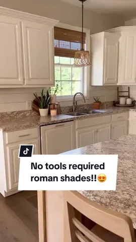 My favorite Roman shades are back in stock! 😍These are from Amazon and No tools are required to install! I'm obsessed with these! They took 5 minutes to install and I love how they look in here! They add such a nice warmth! They were perfect for our kitchen window!! Now I want them for other rooms in the house. #bambooshades #romanshades #windowtreatment #windowtreatments #windowcoverings #windowshades 
