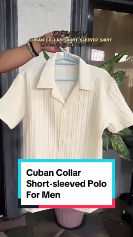 TOPSHION 2031# High-end Cuban collar shortsleeved shirt for men in summer, Korean version, light luxury, loose, casual, yuppie half-sleeved shirt trend #highendcubancollar #cubancollar #cubancollarpolo #poloformen #menspolo #mensfashion #shortsleevepolo 