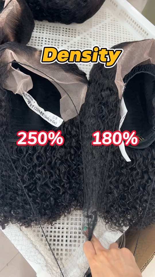 Curly Wig Density 💕#dealsforyoudays #readygowig #gluelesswig #wighair #humanhair #curlyhair #curlywig #kinkycurly #curlygirl #lacewig #weargowig #hairstyle #summervacation #precutwig 