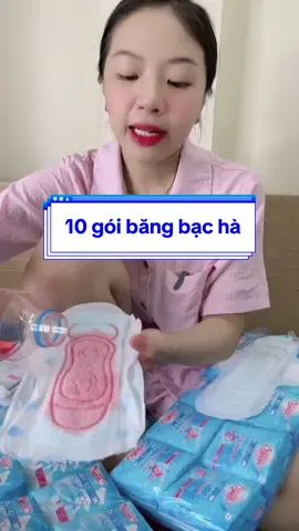 10 gói băng bạc hà the mát #bangvesinh #bangvesinhthaoduoc #bangvesinhlanhgiamdau 