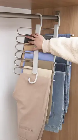 Transform your closet with our 6-layer pants hanger! This handy organizer keeps your pants neatly hung and easy to access.#pantrack #panthanger #clotheshacks #pant #goodthing #tiktok 