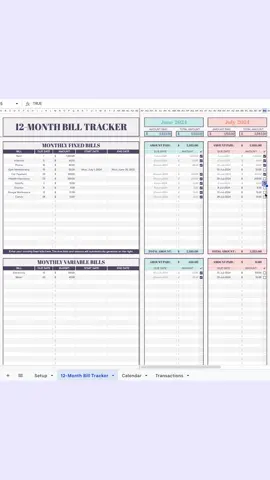 💸 12-Month Bill Tracker, Google Sheets Template #FinancialOrganization #BillTracking #SmartFinance #GoogleSheets 