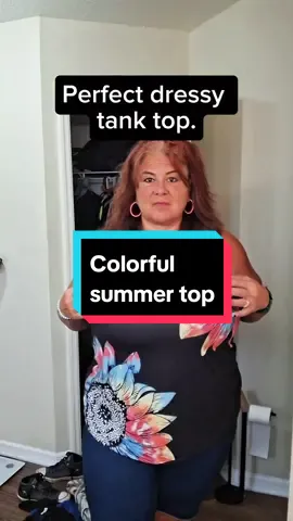 Perfect, pretty go to summer top. Wear for appointments of lunch or just out n around. #tanktop #pretty #dressy #clothes #flower #colorful #dealsforyoudays #ttshop 