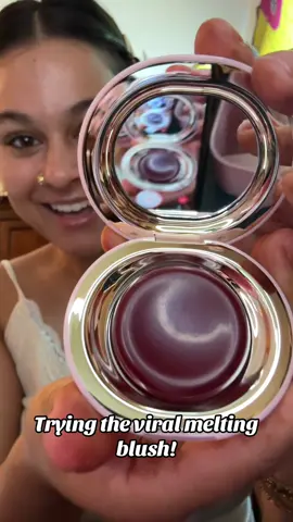 Trying out rare beauty blush! 🍇🫐💜#rarebeauty #berrytonesmakeup #nearlyberry #stayvulnerablemeltingcreamblush #stayvulnerable 
