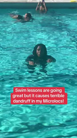 Scratching out the dandruff, washing it, then a much needed tightening and moisture treatment! #microlocs #microlocsjourney #naturalhair #locs #locsoftiktok #swimlessons #haircare #tinylocsbigjourney 