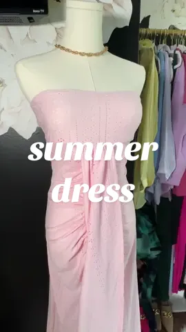 Beautiful detailing on this strapless summer dress! #dealsforyoudays #SummerDeals #summerdress #julydeals #OOTD #fashiontok 
