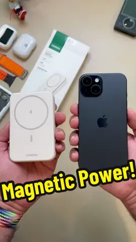 The UGREEN 10,000mAh Magnetic Power Bank is awesome! 📱 🧲 🔋 t’s got a super strong magnetic grip that attaches right to your phone, and it charges iPhones at 7.5W. It’s powerful enough to charge an iPhone 15 Pro about 2.3 times. If you’re using Samsung or Google phones, it charges up to 15W wirelessly. Plus, you can fast charge it at 20W over USB-C.  This power bank is compact and fits right in your pocket, making it perfect for travel or daily use. No more worrying about dead batteries when you’re out and about. Stay charged up with this handy little device. Grab one and never run out of juice again! #techtips #techtok #iphone #magsafe @UGREEN Official ®️ 