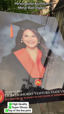 High Quality Aluminum Metal Wall Display ❤️ Any photo guys send nyo na 😍 #graduation #picture #photography #photo #portrait #print #personalized #fyp 