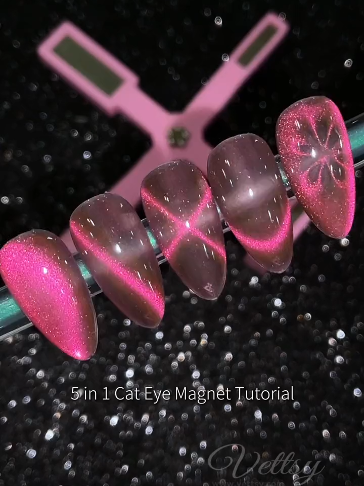 Tutorial Time! 🧲 How to Use 5 in 1 Cat Eye Gel Magnet ✨ #vettsynails #nailsathome#magnetnails#magnet#nails #nailart #selfnail #nailtutorial