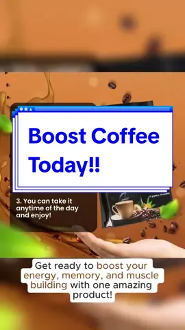 Boost your Energy with Boost Coffee with Maca extract. #onthisday #trending #tiktokstudio #foryoupage #videoviral #beauty 