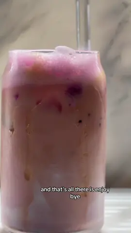 Iced Honey Lavender Latte INGREDIENTS:  Honey Ice 1 tsp of lavender syrup   1 cup milk 3-4 small pieces of dragonfruit Instructions * Combine lavender syrup, 1/2 cup of milk, 3-4 small pieces of dragonfruit and froth together. * Line glass with honey and add ice cubes. * Add 1/2 cup of milk into glass, then add espresso. * Pour frothed (lavender) milk into glass. * Give it a stir and enjoy!
