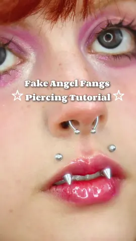 Fake Angel Fangs Piercing 🩷 Got this piercing idea thanks to the cutest @Monstra0.3  🤭💕 #foryou #foryoupage #piercing 