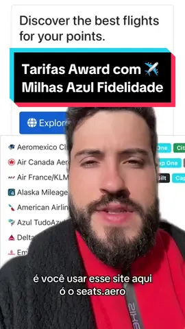 Respondendo a @gabriel.descubra8 Como encontrar TARIFAS AWARD com milhas AZUL usando o site Seats.Aero?✈️ #seatsaero #milhas #milhasaereas #viajarbarato 